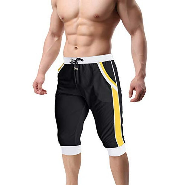 TACVASEN Mens 3/4 Running Long Shorts Mesh Gym Workout Jogger Sweat Shorts with Pockets TACVASEN Mens 3/4 Running Long Shorts Mesh Gym Workout Jogger Sweat Shorts with Pockets